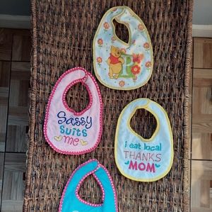 Petite L'Amour for Baby (4)Terry Cloth Bibs Bundle